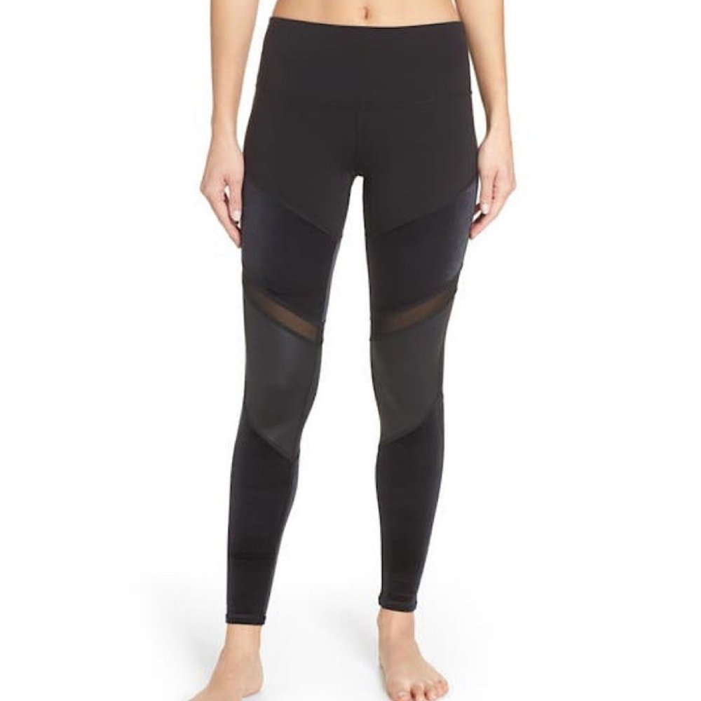 ALO Sheila High Waist Black Mesh Leggings